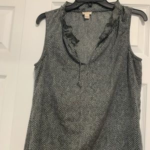 J. CREW Sleeveless Ruffle Tie Neck Top
